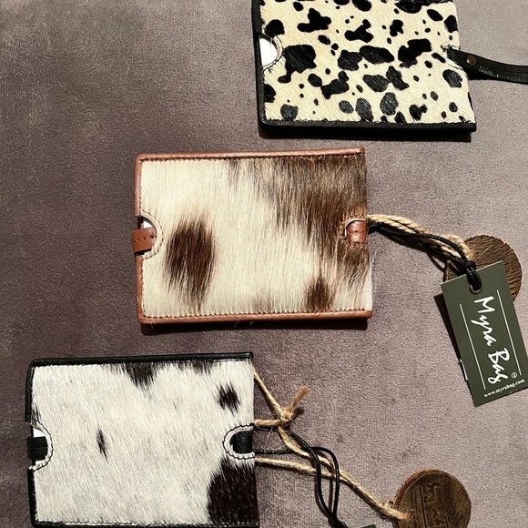 Leather with hairon baggage tags, 3 styles, NWT - Picture 8 of 10